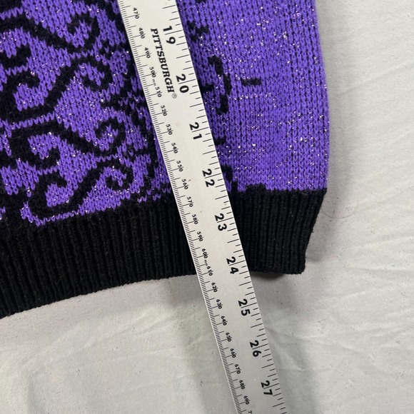 Vintage Grandma Sweater Womens Medium Purple Geometric Arielle Acrylic Knit USA - Picture 9 of 9
